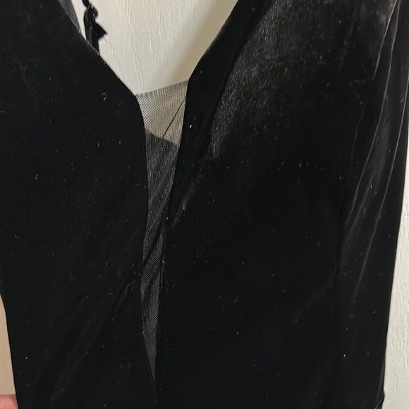 City Studio Velvet V-Neck Illusion Back Long Dress - Picture 7 of 7